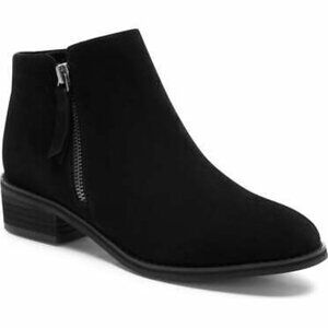 Blondo Linda Waterproof Leather Dual Side-Zip Ankle Booties Black Size 9